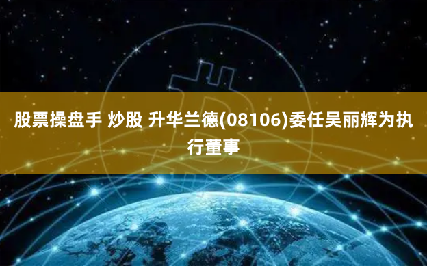 股票操盘手 炒股 升华兰德(08106)委任吴丽辉为执行董事